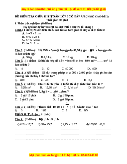 Đề thi giữa kì 2 Toán lớp 5 nâng cao - Đề 2