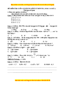 Đề thi giữa kì 2 Toán lớp 5 nâng cao - Đề 2