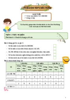 Bài tập cuối tuần Toán 4 Tuần 5 Kết nối tri thức (có lời giải)