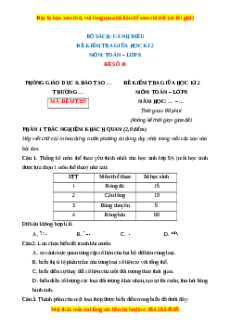 Đề thi giữa kì 2 Toán 8 Cánh diều (Đề 10)