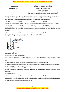 Đề thi thử Hóa Học trường Chuyên Bắc Ninh năm 2021