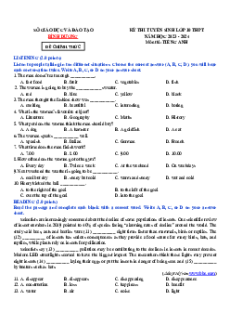 Đề thi vào 10 Tiếng Anh Tỉnh Bình Dương năm 2023-2024