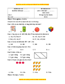 Đề thi cuối kì 1 Toán lớp 3 Kết nối tri thức - Đề 4