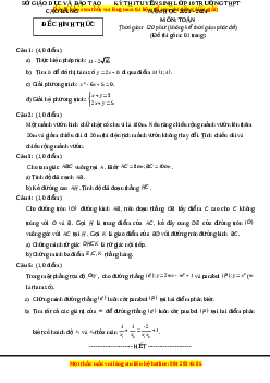 Đề thi vào 10 Toán Tỉnh Cao Bằng năm 2023-2024