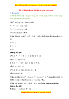 Lý thuyết Bài 2: Biểu thức tọa độ của các phép toán vectơ Toán 10 Cánh diều