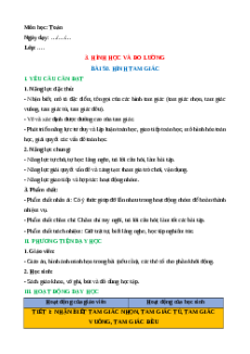 Giáo án Hình tam giác Toán lớp 5 Cánh diều