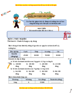 Bài tập cuối tuần Toán 4 Tuần 4 Chân trời sáng tạo (có lời giải)