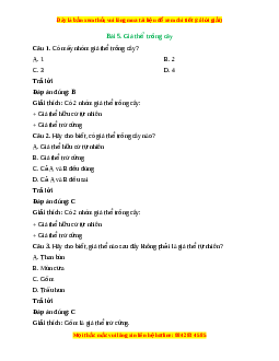 Trắc nghiệm Bài 5: Giá thể trồng cây