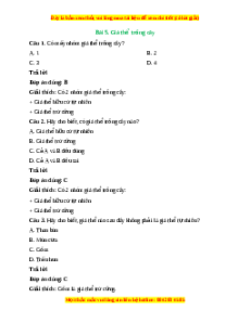 Trắc nghiệm Bài 5: Giá thể trồng cây