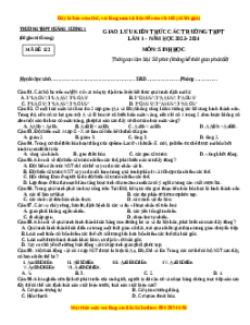 Đề thi thử tốt nghiệp Sinh học trường THPT Quảng Xương 1 năm 2024