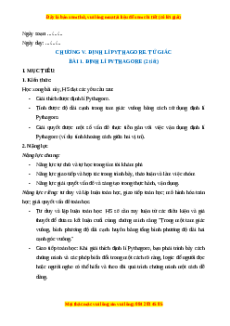 Giáo án Định lý Pythagore Toán 8 Cánh diều