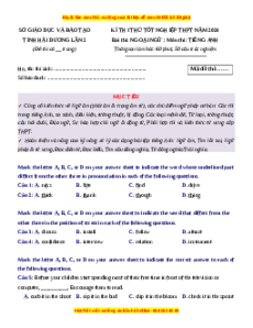 Đề thi thử tốt nghiệp Tiếng Anh Sở GD&ĐT Hải Dương lần 2 năm 2024