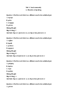 Bài tập trắc nghiệm Tiếng Anh 9 Global success có đáp án