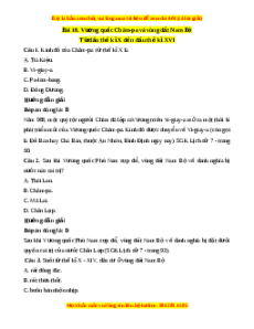 Trắc nghiệm Lịch sử 7 Bài 18 Kết nối tri thức: Vương quốc Chăm-pa và vùng đất Nam Bộ từ đầu thế kỉ X đến thế kỉ XVI