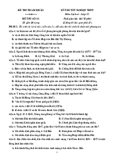 Bộ 20 Đề thi tốt nghiệp Lịch sử 2025 (form mới)
