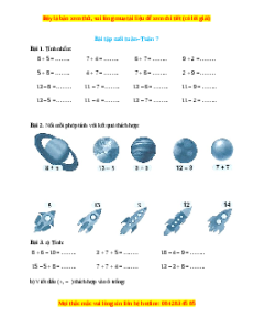Bài tập cuối tuần Toán lớp 2 Tuần 7 Cánh diều (có lời giải)