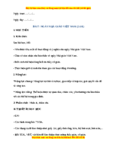 Giáo án  Ngày Nhà giáo Việt Nam TNXH lớp 2 Chân trời sáng tạo