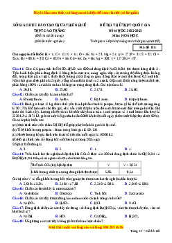 Đề thi thử Hóa Học trường Cao Bằng năm 2023