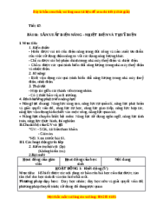 Giáo án Sản xuất điện năng - nhiệt điện và thủy điện Vật lí 9