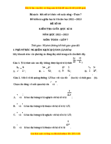 Đề thi giữa học kì 2 Toán 7 Kết nối tri thức có đáp án (Đề 8)