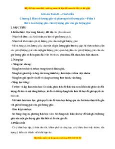 Giáo án Toán 11 Học kì 1 Cánh diều