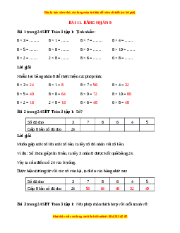VBT Toán lớp 3 Bài 11 (Cánh diều): Bảng nhân 8