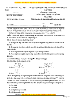 Đề thi HSG Hóa 11 năm 2023-2024 (Đề 19) có lời giải