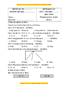 Đề thi cuối kì 1 Toán lớp 2 Cánh diều (Đề 3)