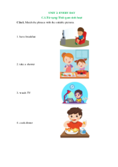 Trắc nghiệm Unit 2: Everyday Tiếng Anh 6 Right on