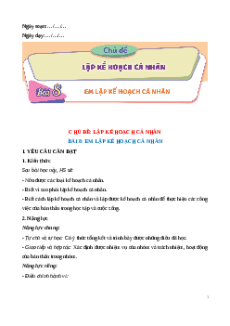 Giáo án Bài 8: Em lập kế hoạch cá nhân Đạo đức lớp 5 Cánh diều