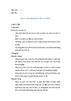 Giáo án Bài 6: Xác định mục tiêu cá nhân GDCD 8 Kết nối tri thức