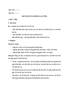 Giáo án Bài tập cuối chương 3 Toán 9 Chân trời sáng tạo