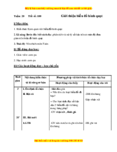 Giáo án Bài 100 Toán lớp 5: Giới thiệu biểu đồ hình quạt