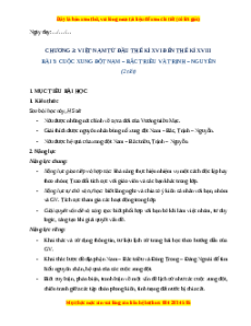 Giáo án Bài 5 Lịch sử 8 Kết nối tri thức (2024): Cuộc xung đột nam - bắc triều và Trịnh - Nguyễn