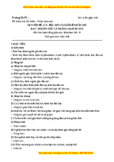 Giáo án chuyên đề Nguồn gốc và phân loại dầu mỏ Hóa 11 Cánh diều