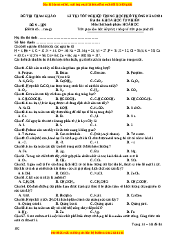 Đề Tốt nghiệp Hóa học 2024 theo đề tham khảo (Đề 9)