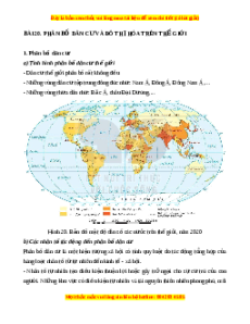 Lý thuyết Bài 20 Địa lý 10 Chân trời sáng tạo: Phân số dân cư và đô thị hóa trên thế giới