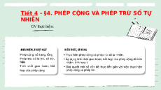 Giáo án Powerpoint Phép cộng và phép trừ số tự nhiên Toán 6 Kết nối tri thức
