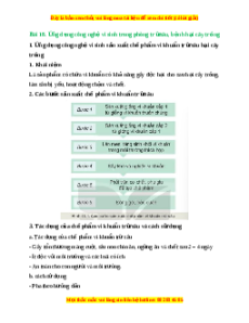 Lý thuyết Bài 18: Ứng dụng công nghệ vi sinh trong phòng trừ sâu, bệnh hại cây trồng