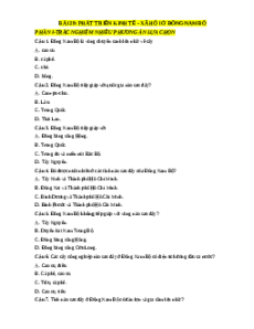 Trắc nghiệm Bài 29: Phát triển kinh tế - xã hội ở Đông Nam Bộ Địa lí 12 Đúng-Sai, Trả lời ngắn sách mới 2025