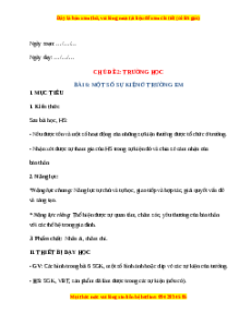 Giáo án Một số sự kiện ở trường em TNXH lớp 2 Chân trời sáng tạo