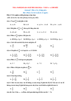 Trắc nghiệm Toán 6 Đúng-Sai, Trả lời ngắn Cánh diều Học kì 2 (form 2025)