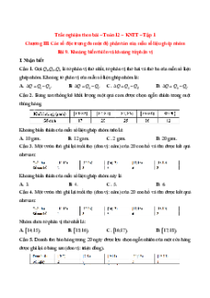 Trắc nghiệm Khoảng biến thiên và khoảng tứ phân vị Toán 12 Đúng-Sai, Trả lời ngắn Kết nối tri thức form 2025