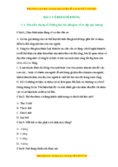 Trắc nghiệm Vẻ đẹp quê hương Ngữ văn 6 Chân trời sáng tạo