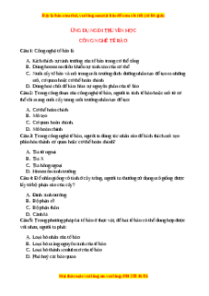 Trắc nghiệm Công nghệ tế bào Sinh học 9