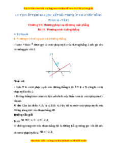 Lý thuyết Toán 10 Kết nối tri thức Bài 19: Phương trình đường thẳng