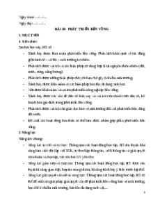 Giáo án Bài 28 Sinh học 12 Chân trời sáng tạo: Phát triển bền vững