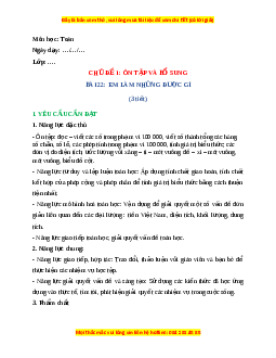 Giáo án Em làm được những gì? Toán 4 Chân trời sáng tạo