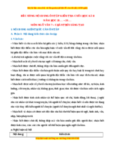 Đề cương ôn tập cuối kì 2 Ngữ văn 7 Chân trời sáng tạo