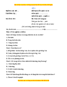 Đề thi giữa kì 2 Tin học lớp 4 Chân trời sáng tạo (Đề 4)